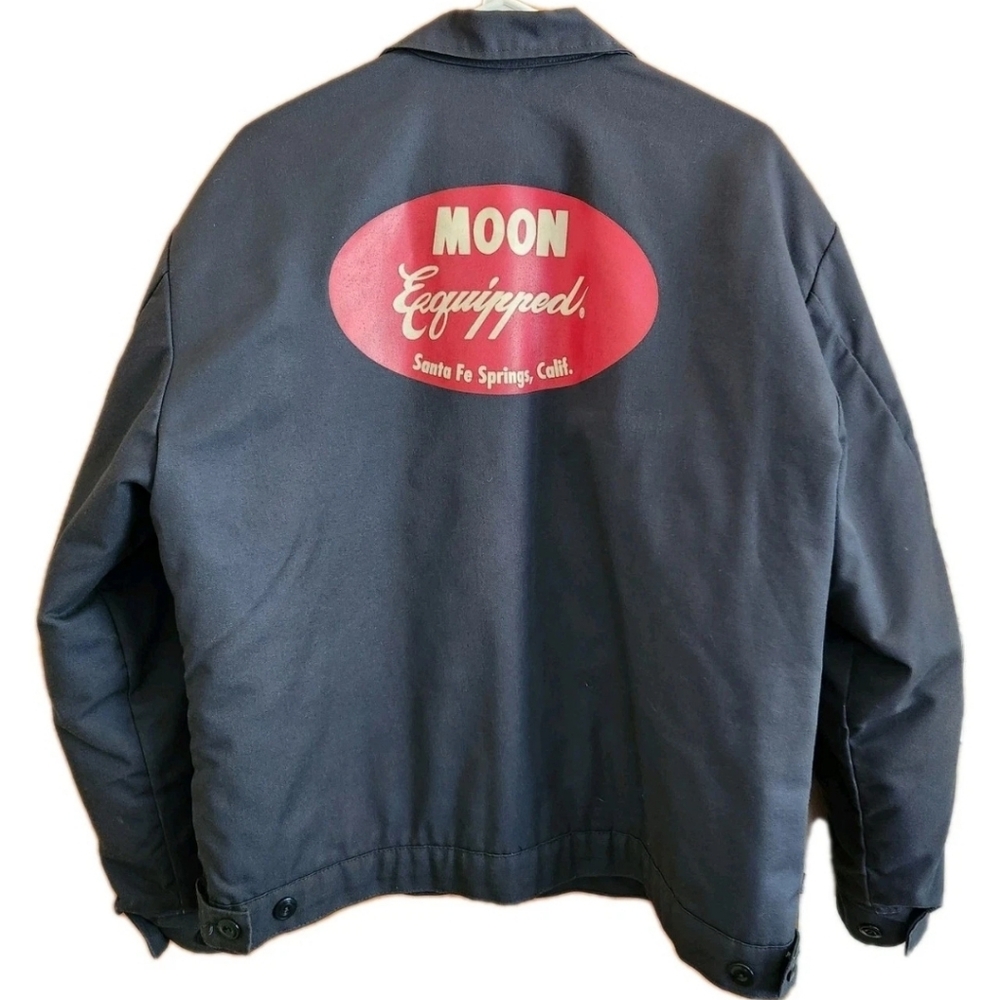 🎈SOLD🎈70 80s Red Kap Racing"Moon Equipped" Mechanic Jacket Quilt Lining Large - Picture 2 of 4